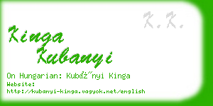 kinga kubanyi business card